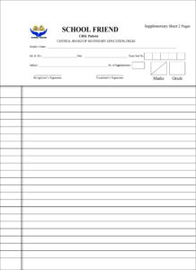 Supplementary Sheet 2 Pages